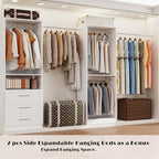 Closet System with 2 Sets, 4FT Closet Organizer Systems with 3 Wooden Drawers & - Image 3