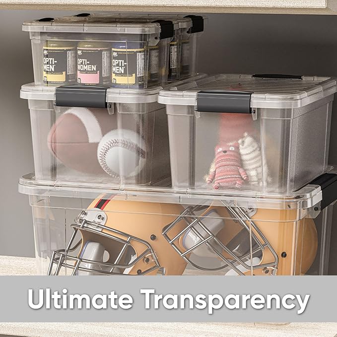 Superio Storage Bins with Lids- 2 Pack, 6.6 Qt Clear Boxes - Image 6
