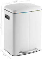 happimess HPM1005C Marco Rectangular 10.5-Gallon Double Bucket Garbage Can - Image 6