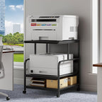 Printer Stand, Heavy Duty Sturdy 3-Tier Rolling Cart by WarmieHomy