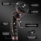 RESTMO Hose Nozzle with Easy Self-Lock Trigger, Heavy Duty Metal Water Hose - Image 3