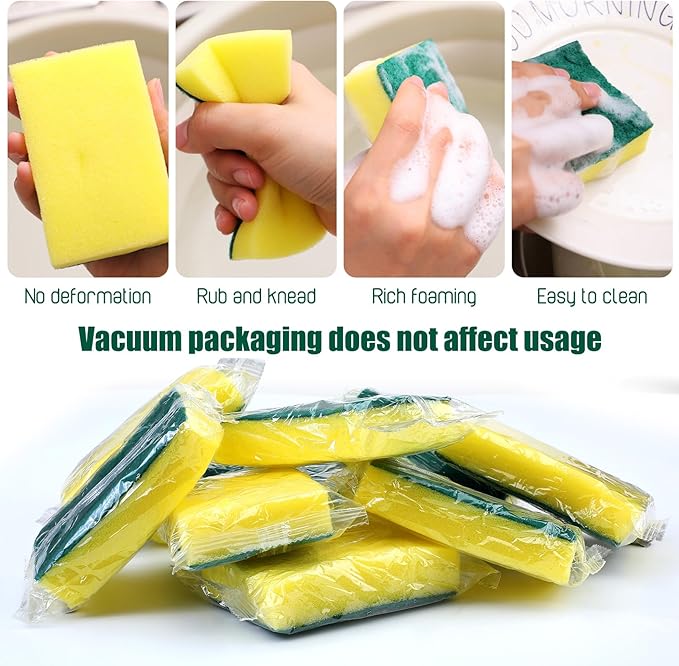 Tanlade 1000 Pcs Individually Wrapped Sponge Dishwashing Sponge Bulk Non - Image 4