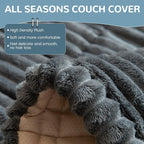 OTOB Couch Cover for Dogs Washable, Non Slip Plush Sofa Covers for 3 Cushion - Image 3