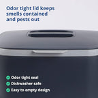 Blue Ginkgo Kitchen Compost Bin – Filter-Free, Odor-Tight Countertop Food Waste - Image 4