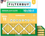 Filterbuy 10x10x1 Air Filter MERV 11 Allergen Defense Replacement, by Filterbuy