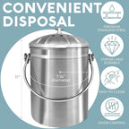 EPICA Countertop Compost Bin Kitchen | 1.3 Gallon | Odorless Composting Bin - Image 2