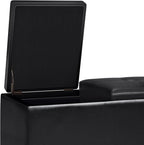 SIMPLIHOME Avalon 42 inch Wide Contemporary Rectangle Tray Storage Ottoman - Image 7