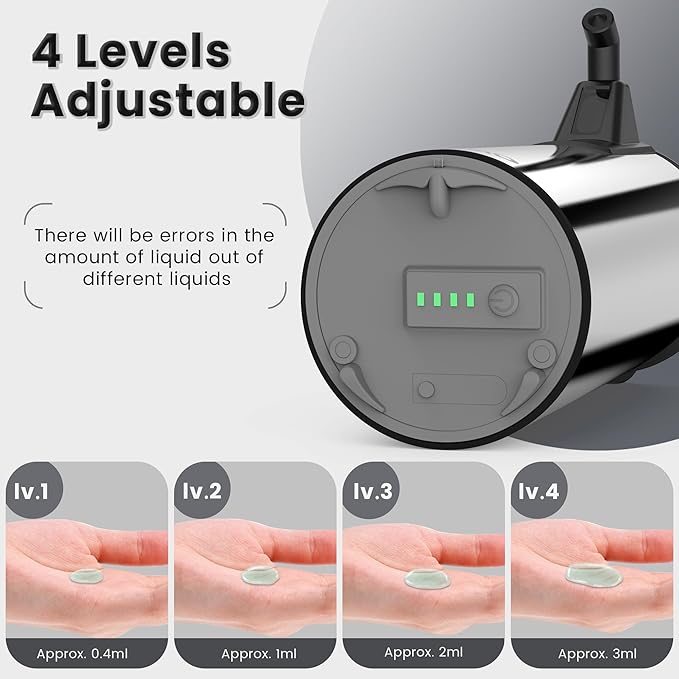 Automatic Soap Dispenser Touchless 11.8oz 4-Level Adjustment Auto Hand Soap - Image 4