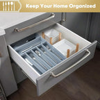 Silverware Organizer, 12.5 Inch Utensil Organizer Kitchen Drawer Organizer - Image 5
