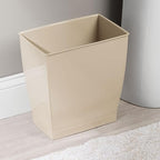 iDesign Small Rectangular Bathroom Trash Set of 4-Taupe Brown Waste Can - Image 5