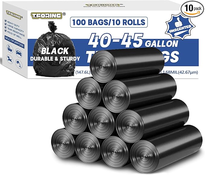 Large 40-45 Gallon Trash Bags Heavy Duty by TFORING%C2%AE