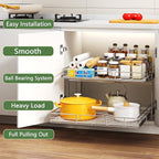 2 Tier Individual Pull Out Cabinet Organizer 27" W x 21½" D, Heavy Duty Cabinet - Image 2