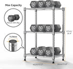 450 lbs Wire Storage Shelving 3-Tier Utility Shelving Unit Steel Organizer Wire - Image 3