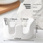Double Sponge Holder, 2 Slot Diatomite Stone Sponge Holder, Absorbent Sponge - Image 5