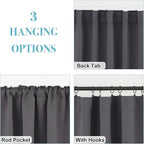 RYB HOME Small Window Curtains Blackout, Privacy Thermal Insulating Drapes - Image 6