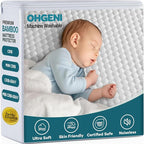 OhGeni 100% Waterproof Mattress Protector, Crib Size, Fitted Sheet by OhGeni