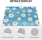 Daisies On Vintage Blue Wood Dish Drying Mats - Image 4