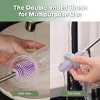 haakaa Cleaning Brush Silicone Bottle Brush Double-Ended Soft Silicone Bristles - Image 2