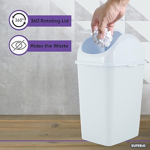 Superio Small 2.5 Gallon Plastic Trash Can - Image 4
