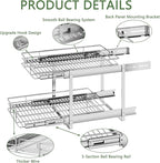 2 Tier Individual Pull Out Cabinet Organizer 10½" W x 21½" D, Heavy Duty - Image 7