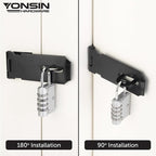 4" Door Padlock Safety Hasp Latch 2 Pcs, Door Hasp Clasp Lock Gate Shed Hasp - Image 4