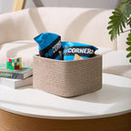 Small Organizing Baskets for Cubes Shelf, 9.7x9.7x7.1 Inch Rope Woven Storage - Image 5