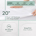 OhGeni 100% Waterproof Mattress Protector, Queen Size Mattress Pad, Fits 6"-20" - Image 5