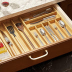 SpaceAid Bamboo Silverware Drawer Organizer - Image 6