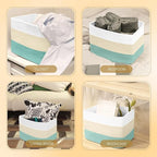 Hopegiver Woven Storage Baskets 15x11x10 Inch, 3 Pack Collapsible Cube Storage - Image 7