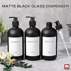 GMISUN Black Shampoo and Conditioner Dispenser, Shower Soap Dispenser Bottles - Image 9