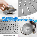 zaa Shower Drain Hair Catcher, 2 Pack Silicone Collapsible Bathtub Drain Cover - Image 4
