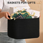 Woven Cotton Rope Storage Basket - Image 3