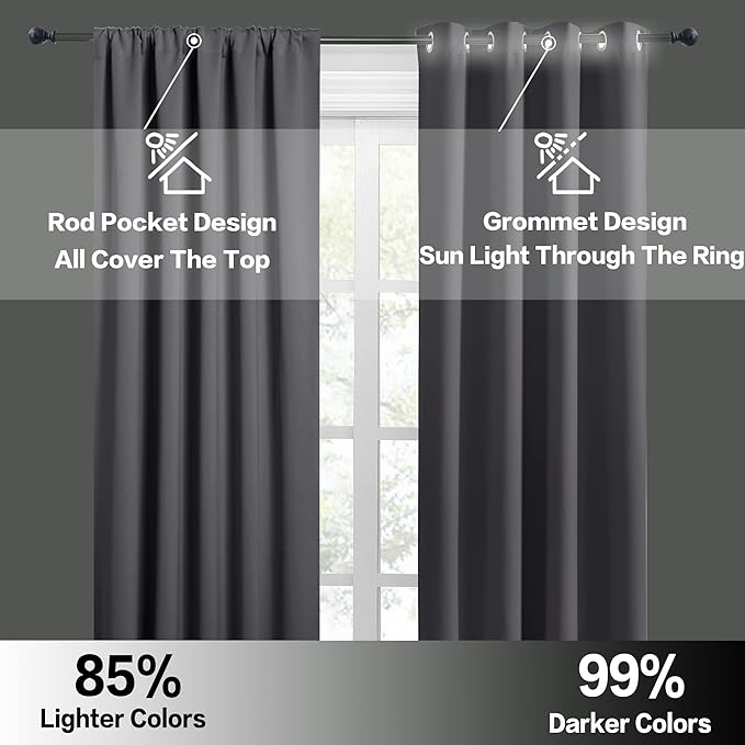 RYB HOME Mini Curtains for Small Window, W29 x L45 inches - Image 5