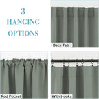 RYB HOME Short Curtains for Bedroom Kitchen, Vertical Room Darkening Drapes - Image 6
