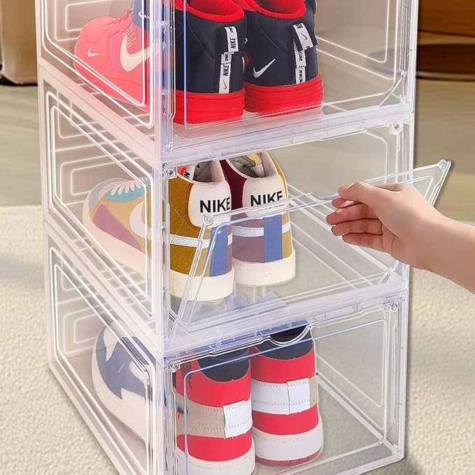 8 Pack Shoes Box Display Case Thicken Shoe Organizer Stackable Boxes - Image 4