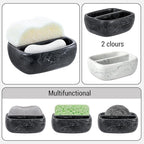 MyGift Modern Black Resin Double Sponge Holder - Image 2
