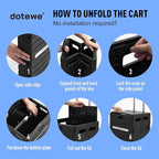 Folding Utility Cart Black Portable Rolling Crate Handcart Foldable Shopping - Image 5