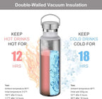 Neihepal White Stainless Steel Water Bottles, 20 Ounce Vacuum Insulated Double - Image 2