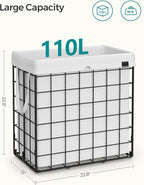 SONGMICS Laundry Hamper, 29 Gal. Laundry Basket, Collapsible Clothes Hamper - Image 5