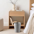 Monarch Abode Pewter Handcrafted Ridge Embossed Metal Wastebasket - Image 5