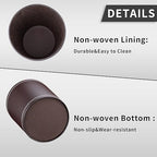 Pu Leather Trash Can for Bedroom, 2.6 Gallon Wastebasket for Office, Small - Image 6