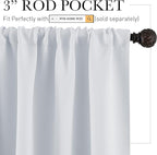 RYB HOME White Curtains for Small Window Energy Efficiency Room Darkening - Image 2