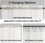 Chyhomenyc Ivory Sheer Window Curtain Panels 45 Inch, Light Filtering Solid - Image 3