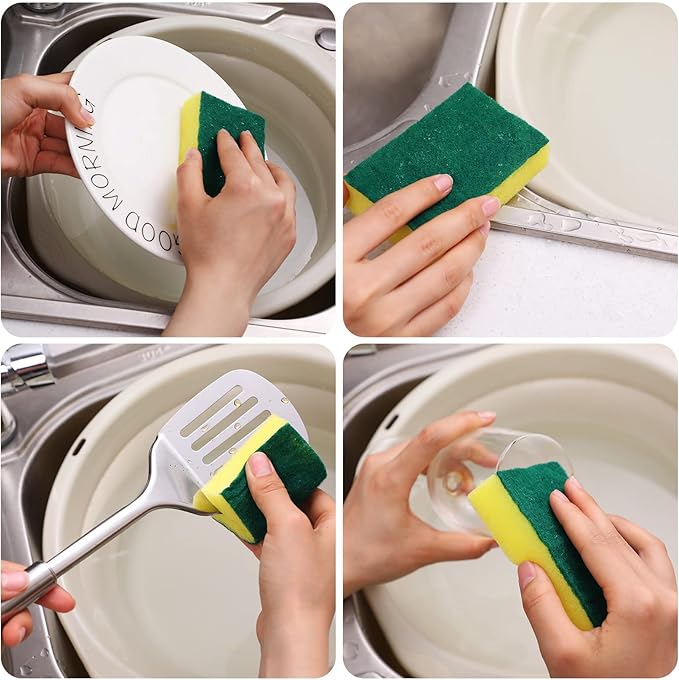 Tanlade 240 Pcs Individually Wrapped Sponge Dishwashing Sponge Bulk Non Scratch - Image 6