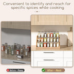 Tiered Spice Rack Organizer for Cabinet, Wooden Spice Rack for Countertop - Image 3
