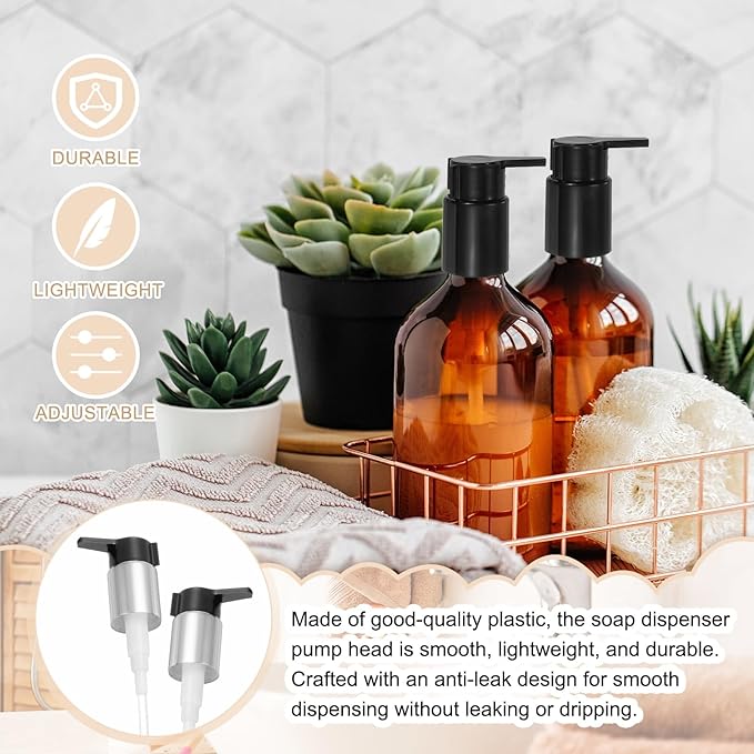 uxcell 4 Pcs Soap Dispenser Pump Heads, Hand Soap Dispensers Top Pumps - Image 4