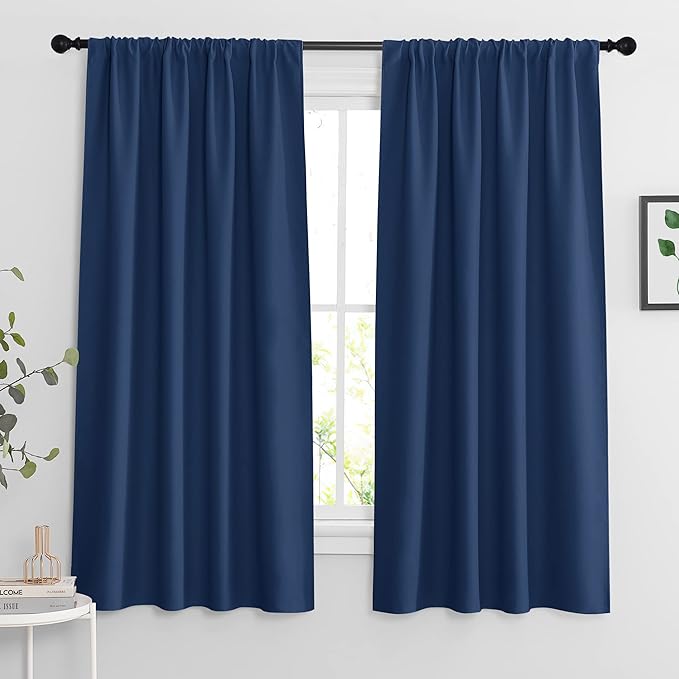 RYB HOME Blackout Kitchen Curtains 2 Panels Set, Room Darkening Small Window by RYBHOME