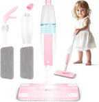 Pink Mini Spray Mop for Toddler-Girls Montessori Cleaning Toy That Real Spray by Yeeammk