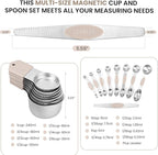 Magnetic Measuring Cups and Spoons Set-Heavy Duty 304 Stainless Steel，Double - Image 6