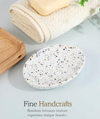 Luxspire Soap Dish, Resin Soap Tray Soap Holder Container Box, Oval Soap Plate - Image 4